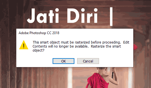 Pesan peringatan Rasterize Layer di Photoshop Pesan peringatan Rasterize Layer di Photoshop