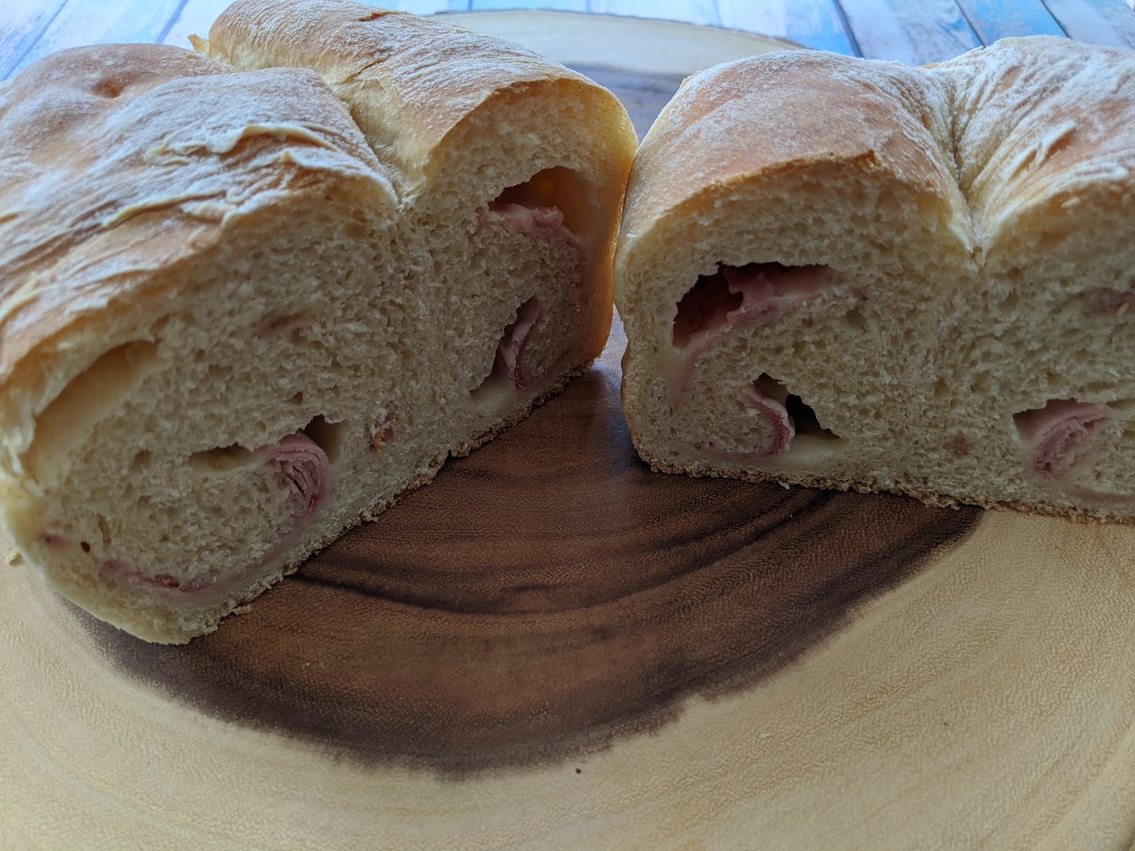 Ham and Cheese Stuffed Bread for BreadBakers