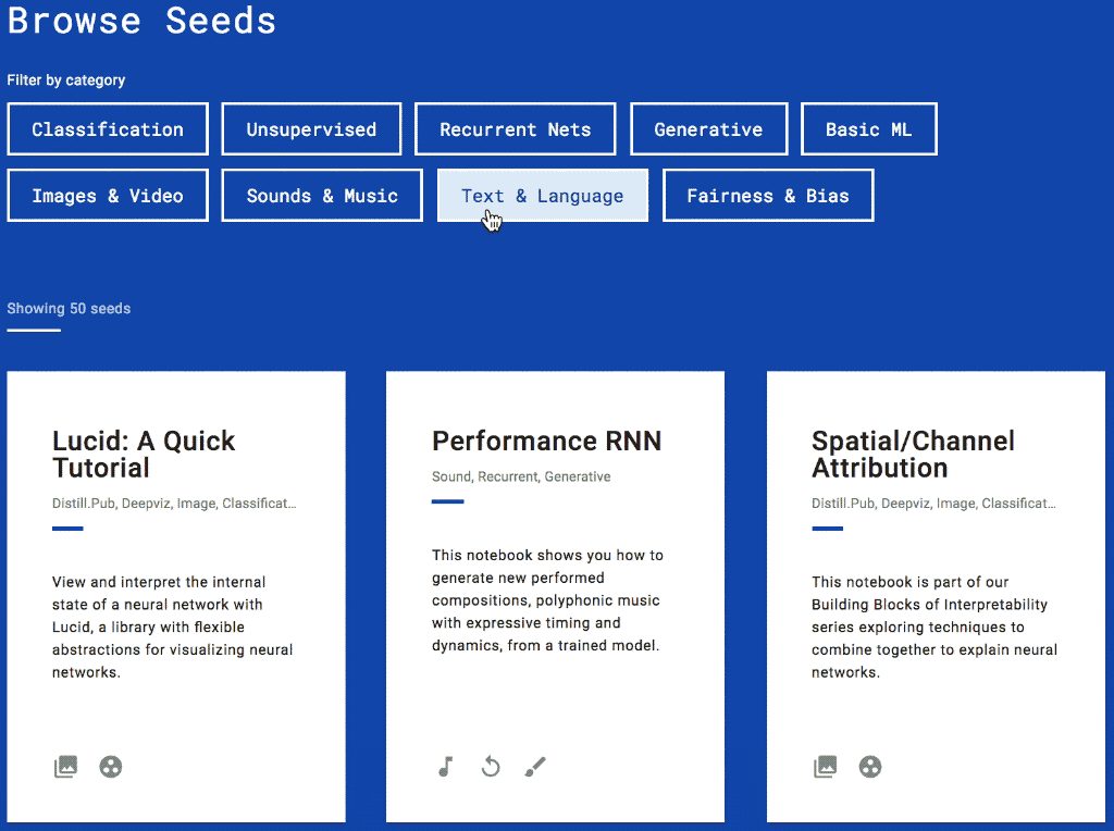 Seedbank — discover machine learning examples