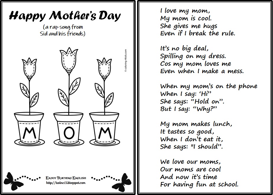 Enjoy Teaching English: MOTHER'S DAY SONG (for kids)