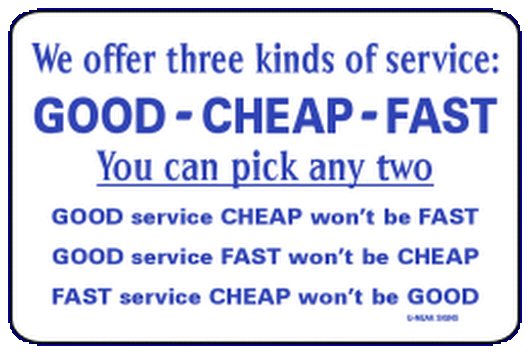 Good cheap fast картинка. Kinds of services. Three of a kind. We offer. Can i service you