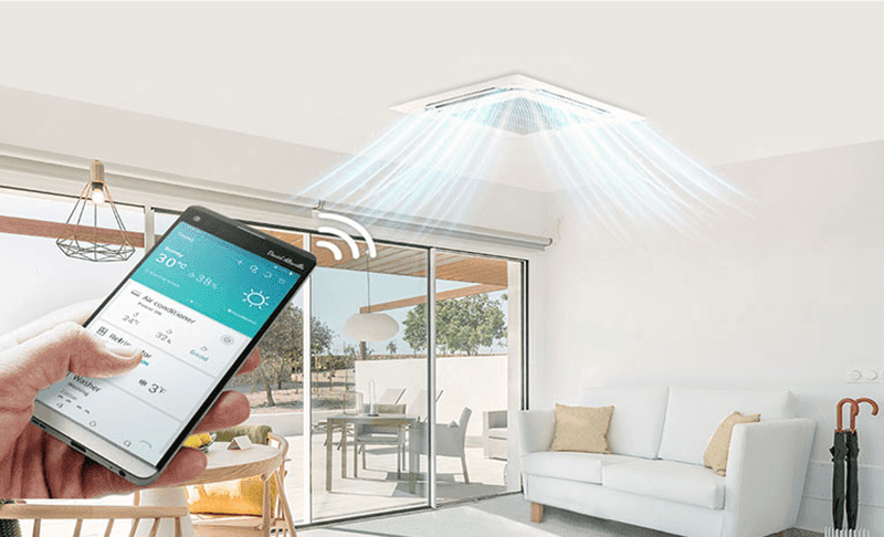 You can control it via the LG ThinQ mobile app You can control it via the LG ThinQ mobile app