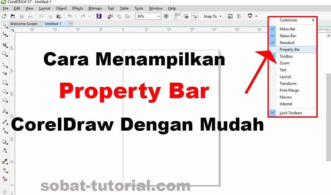 Cara Menampilkan Property Bar CorelDraw Dengan Mudah SobatTutorial