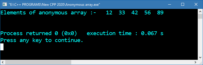Anonymous array in C and C++