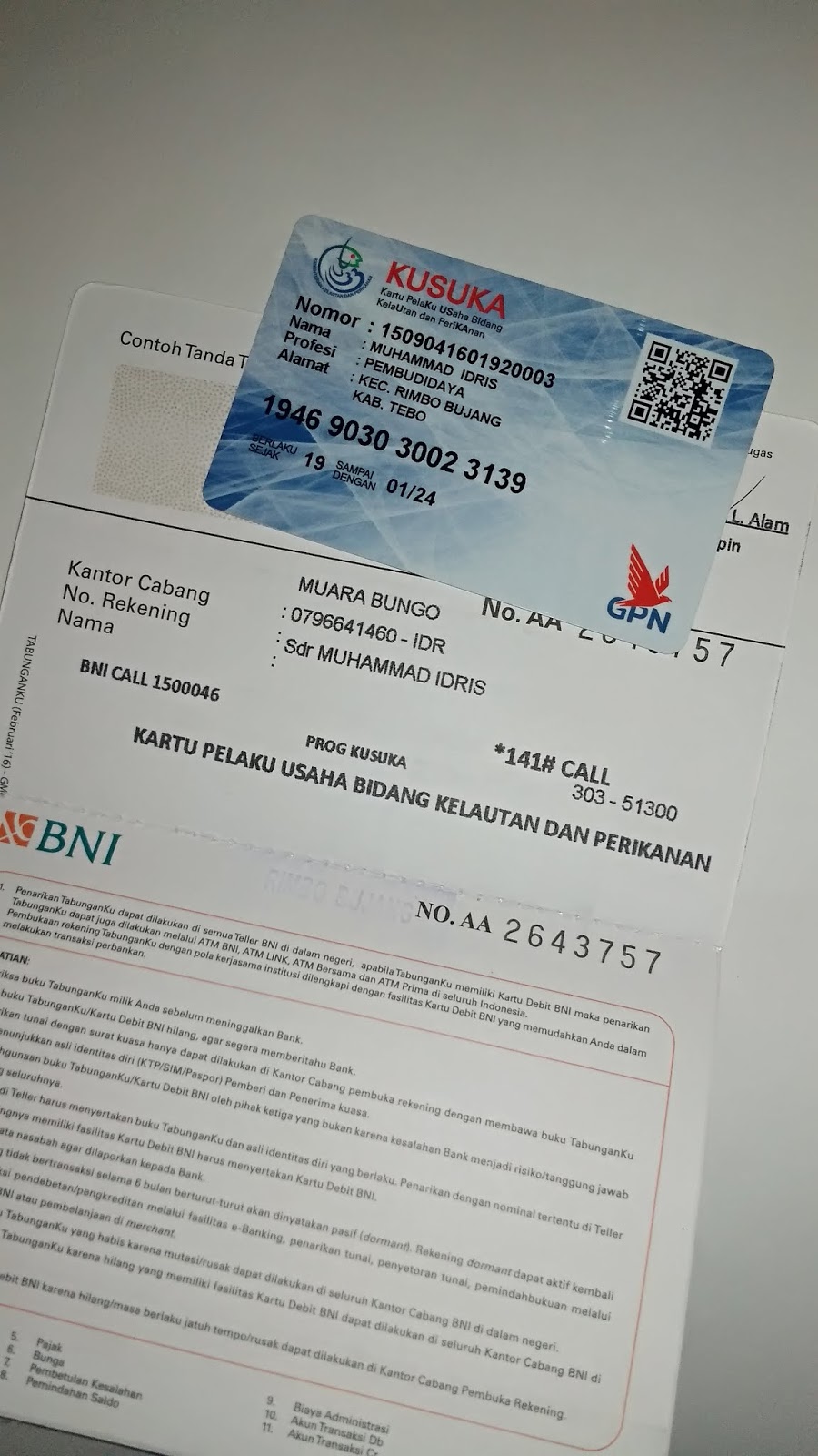 Pokdakan Maju Tebo Mandiri Kartu Kusuka Kartu Pelaku Usaha Kelautan Dan Perikanan Milik Anggota Kelompok Budidaya Ikan Maju Tebo Mandiri