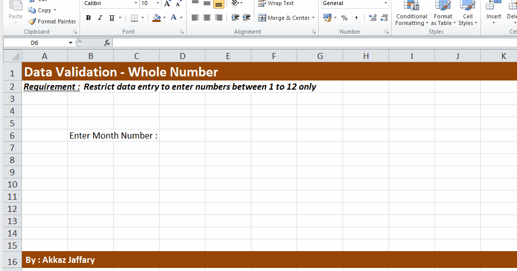 Excel in XL: Data Validation - Basics