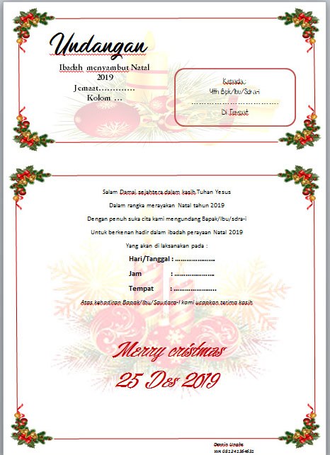 Contoh Undangan Natal - contoh undangan natal - wood scribd indo