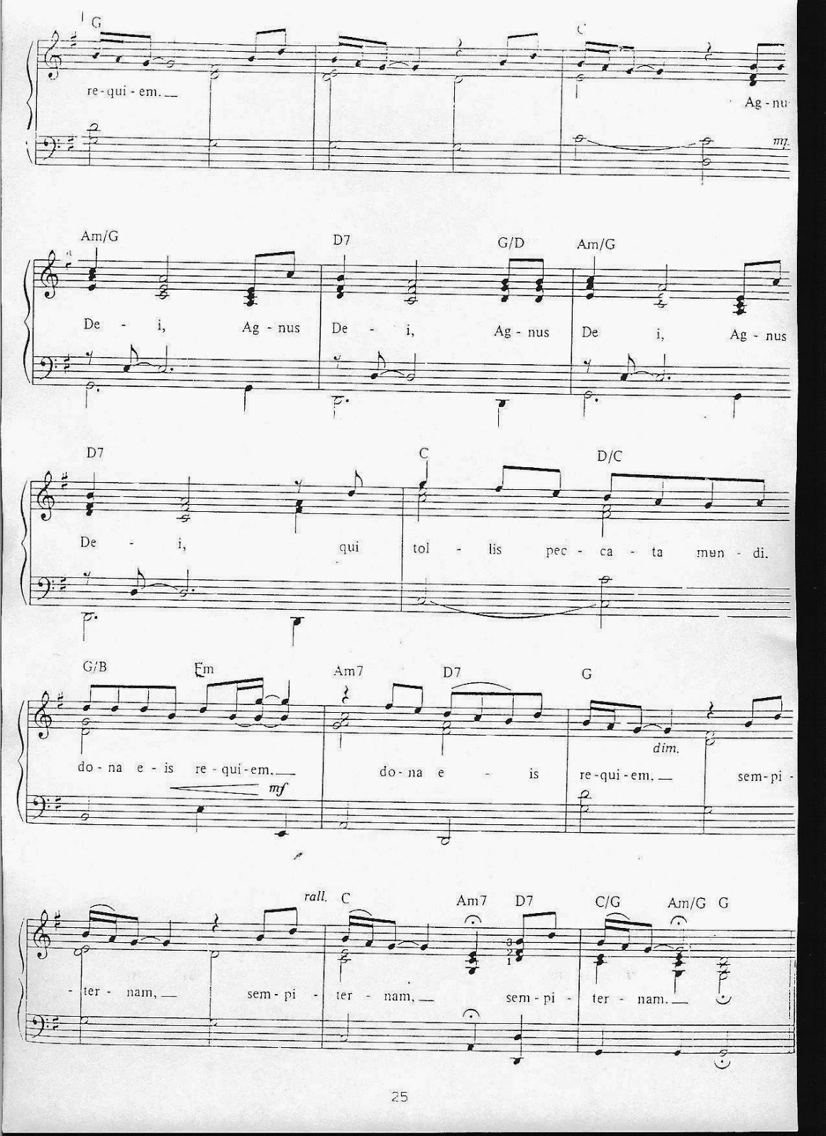 Pie Jesu Andrew Lloyd er Partituras para Piano