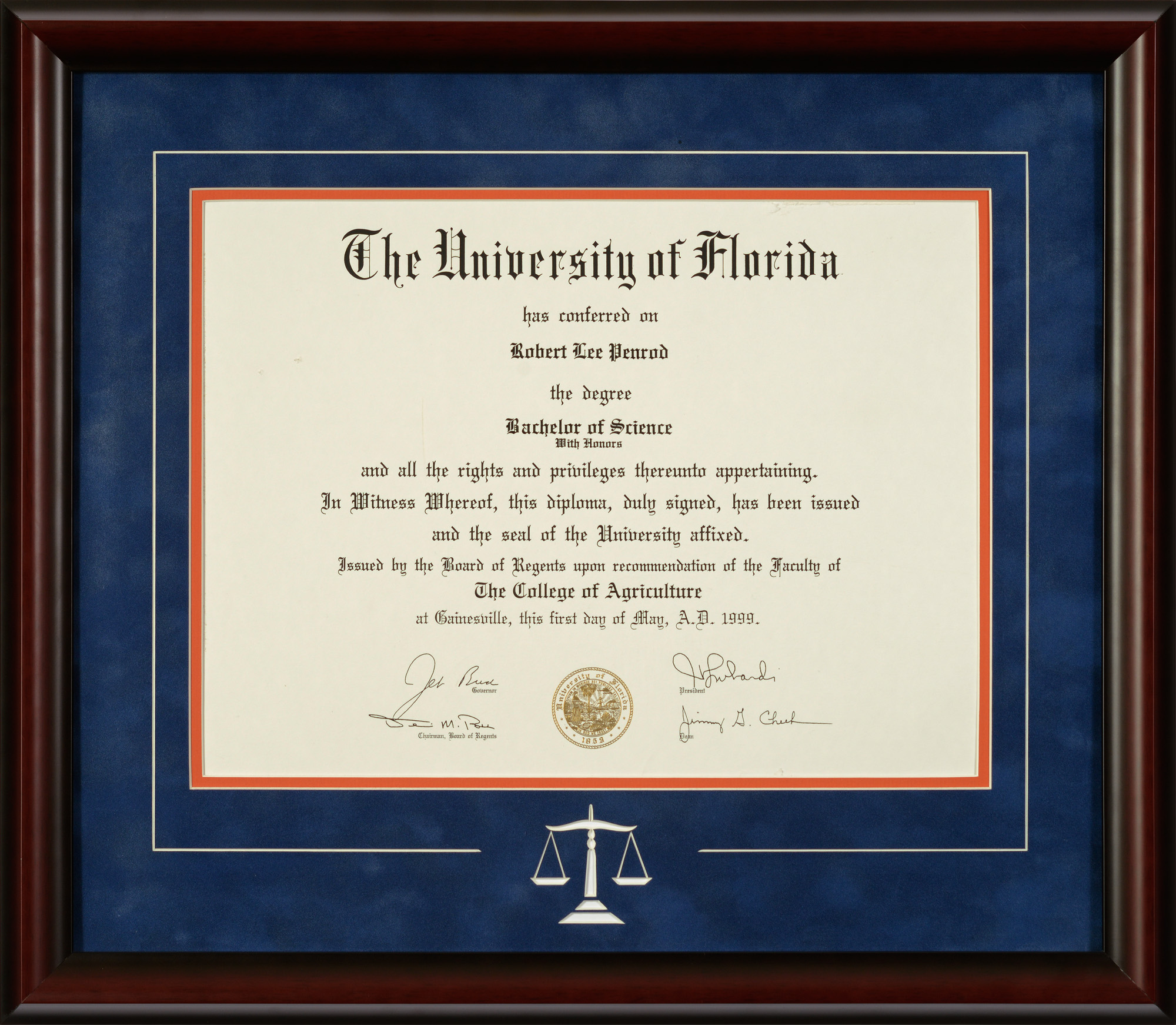 University Of Florida Diploma Frame Table Frame