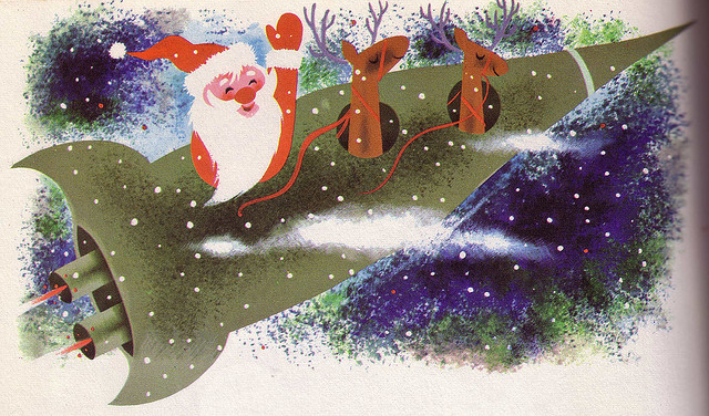 Vintage, Children's Books, Illustration, Mid Century, Joseph Giordano, Holidays, Christmas, Santa