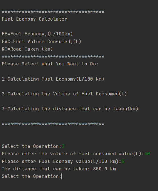 Master of EQ Python Fuel Economy Calculation Program