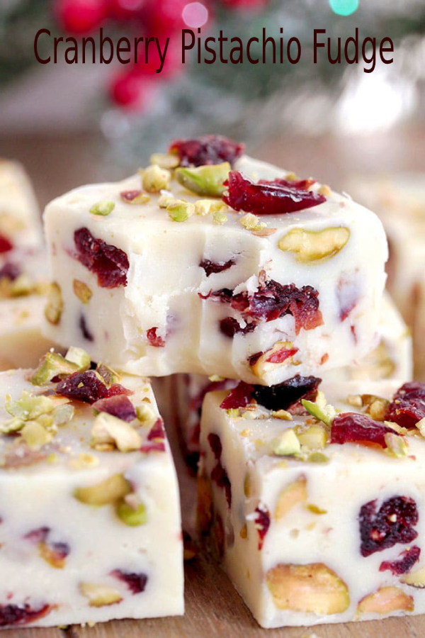 Cranberry Pistachio Fudge happy cook
