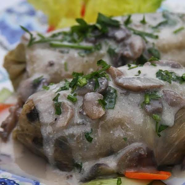 Cabbage Rolls with Mushroom Sauce