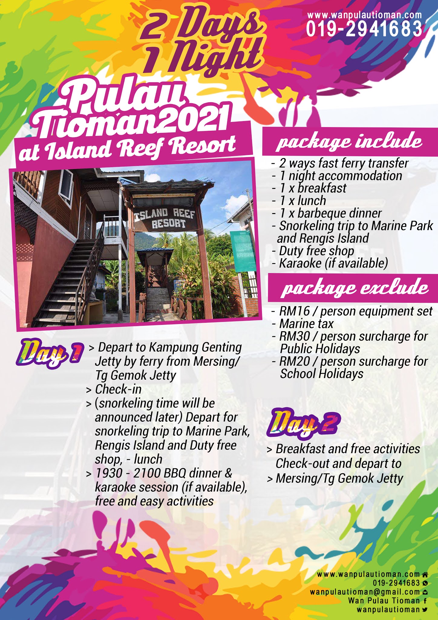 Package pulau 2021 tioman 3D2N Pulau