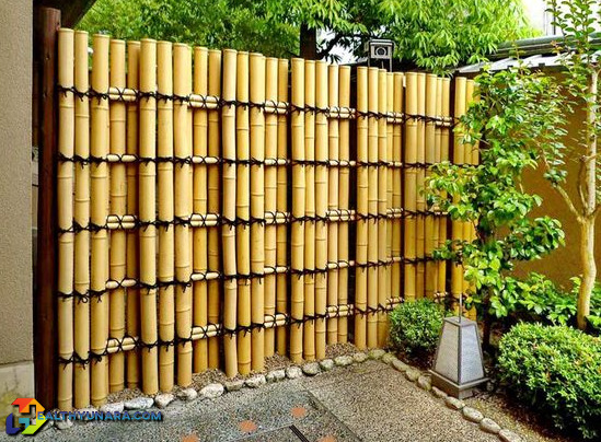 Bamboo fence design and Japanese decoration Bamboo fence design and Japanese decoration