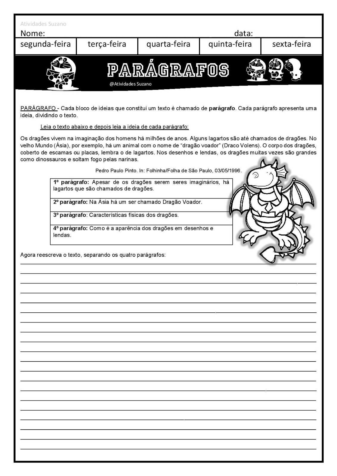 4º ano paragrafo e texto com interpretação EM PDF