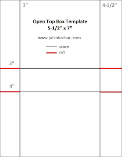 Open Top Box Template ~ www.juliedavison.com
