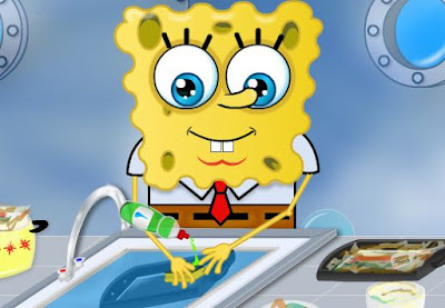 SpongeBob Washing Dishes