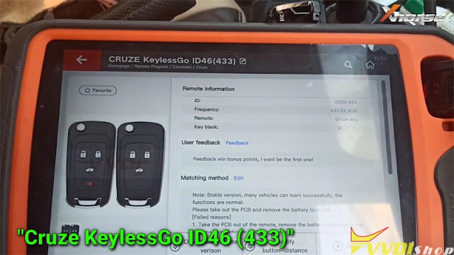 xhorse key tool plus Chevy Cruze 2010-2016 Key 2