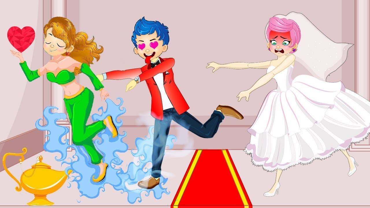 Kids School Fun Bubble Guppies Gil & Molly Challenge Love Bride in wedd...