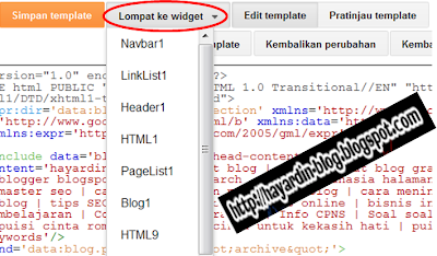 Tampilan Template Editor HTML Blogger Terbaru 2013
