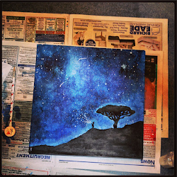 galaxy painting canvas acrylic simple