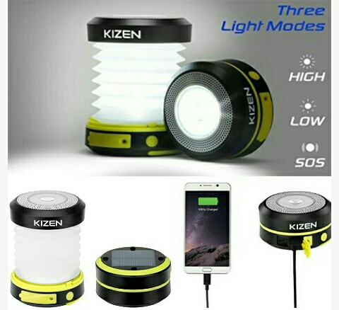 Kizen LED Lamp - Collapsible Solar Powered Rechargeable Lantern