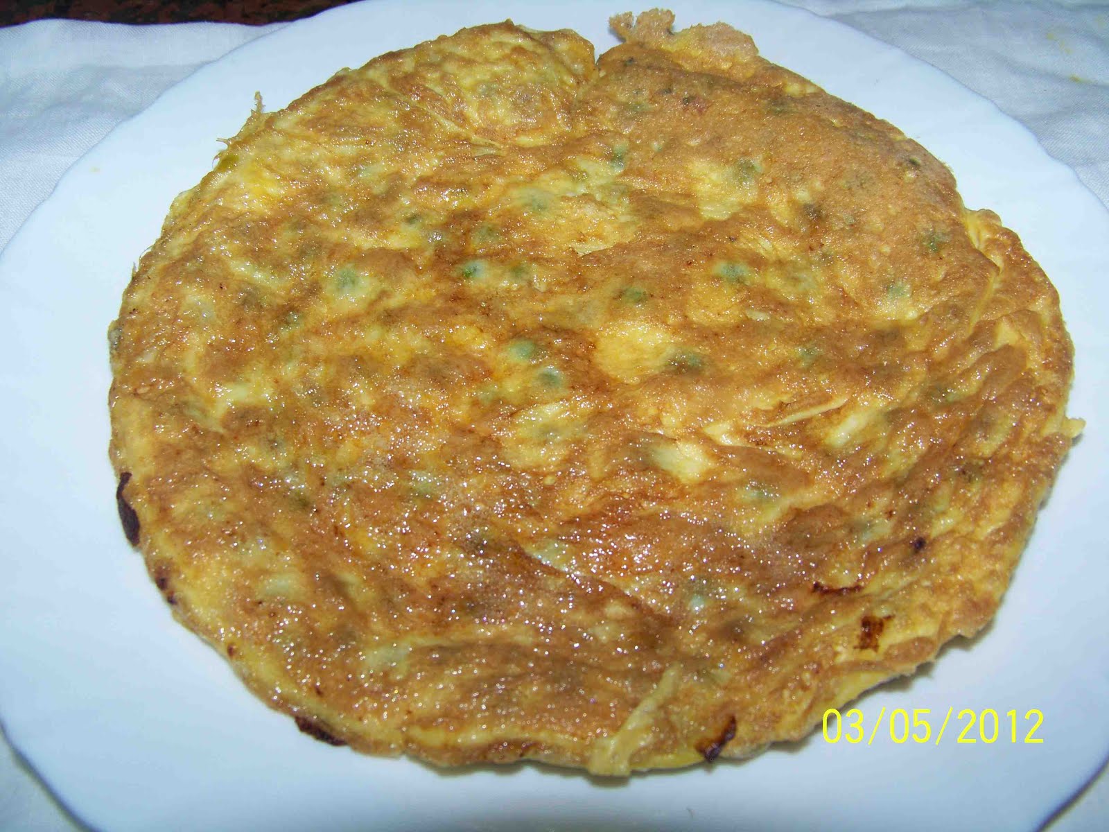 Culinaria y otras cosas Tortilla de guisantes frescos