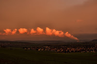 Landschaftsfotografie Sonnenuntergang Kraftwerk Grohnde