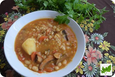 Potaje de Arroz con Habichuelas y Níscalos