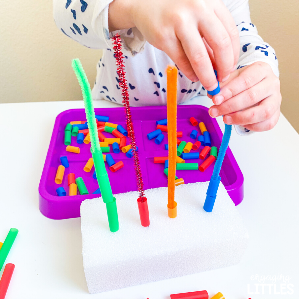 Fine Motor Straw Fun! Engaging Littles