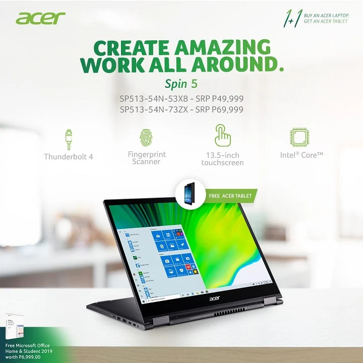 Avail #AcerOnePlusJuan promo until June 15 and get a FREE Acer tablet