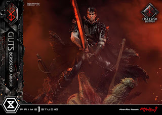 Berserk - Guts in Bersrk Armor Rage Edition y Unleash Edition Statues de Prime 1 Studio