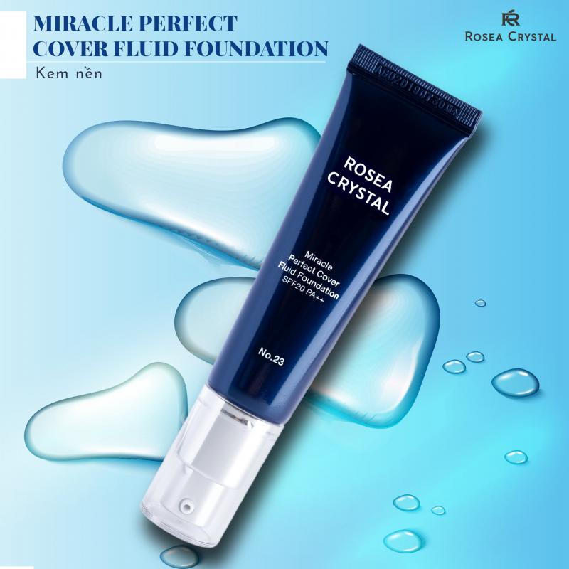 Kem Nền Rosea Crystal Miracle Perfect Cover Fluid Foundation No.23-Tone Tự Nhiên