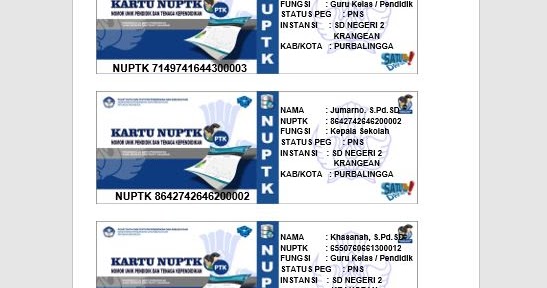 Aplikasi Cetak Kartu Nuptk Sekali Cetak 5 Kartu Panduandapodik Id