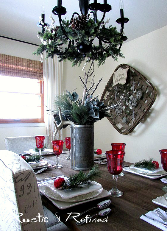 Red and White Holiday Tablescape