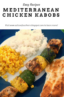 Mediterranean Chicken Kabobs are a summer treat! Bursting with flavors your crave for the rest of the summer! - Slice of Southern