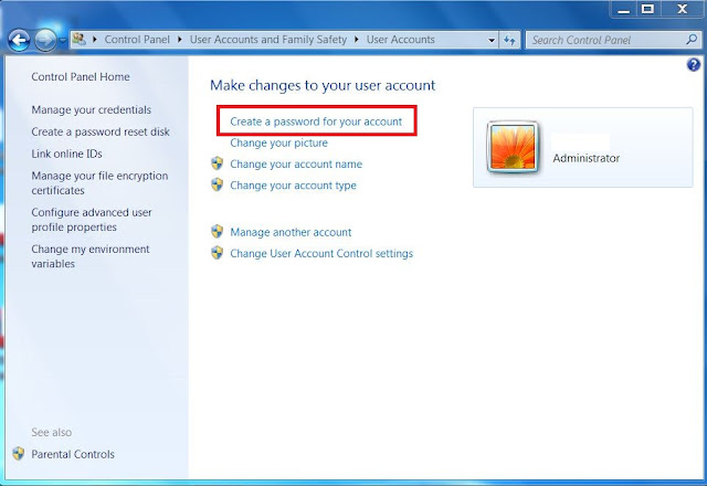 HOW TO SET PASSWORD IN WINDOWS 7