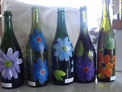 glass painting bottles hand bottle painted wine flannery christine jars jar vat pm posted