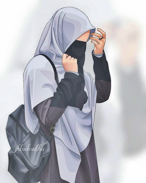 Gambar kartun muslimah bercadar