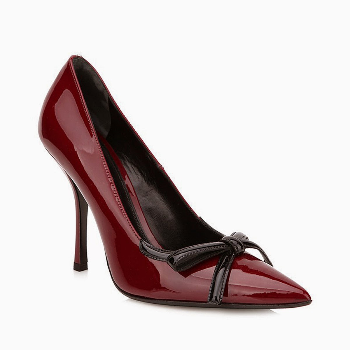 Prada Prada Red Patent Leather Bow Decoration Lady Fashion Shoes ...