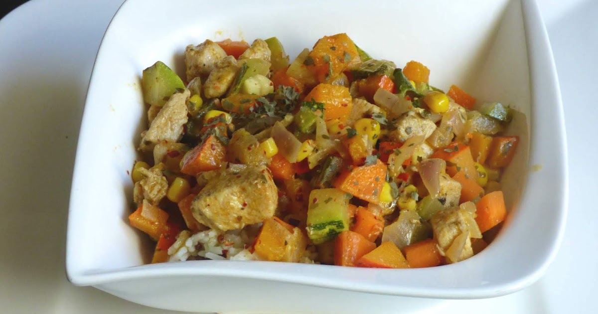 hühnercurry mit gemüse und reis