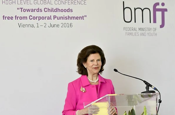 Queen Silvia of Sweden attended the conference of 'Towards Childhoods free from Corporal Punishment' held in Austria, Vienna.