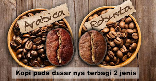 Kopi pada dasar nya terbagi 2 jenis yaitu Arabika dan robusta