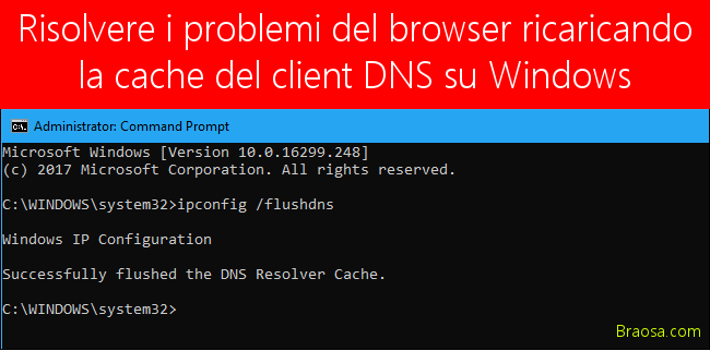 Risolvi i problemi del browser ricaricando la cache del client DNS su Windows