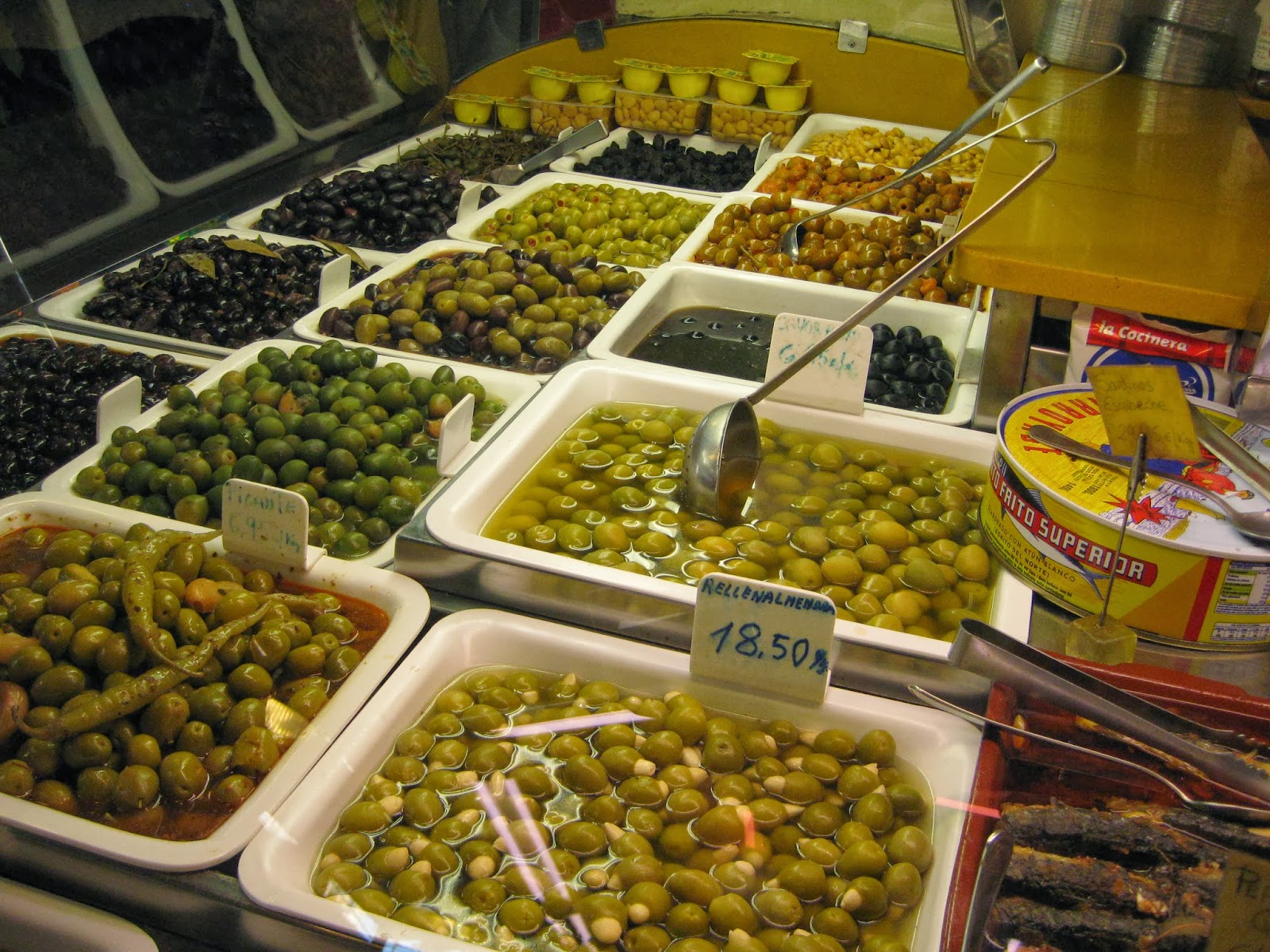Barcelona - you can find all types of olives at La Boqueria market