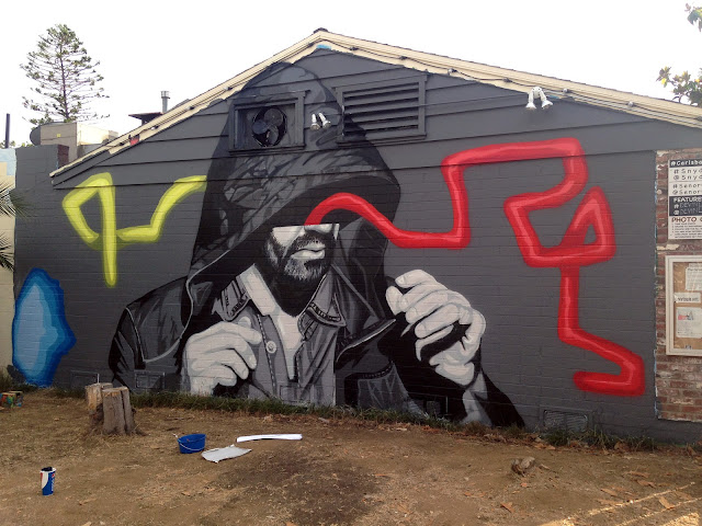 Our friend Devin Liston from DevNGosha recently sent us some images from his latest solo wall which was just completed on the streets of Carlsbad in California.