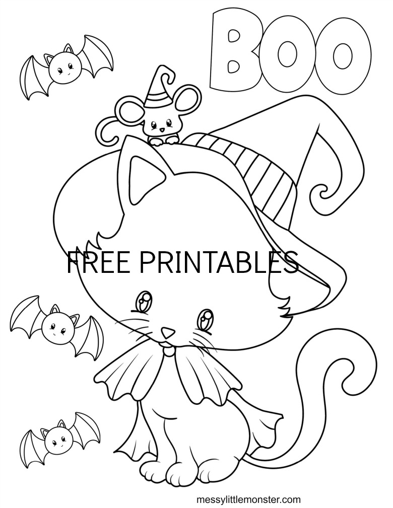 Halloween Colouring Pages For Kids Messy Little Monster