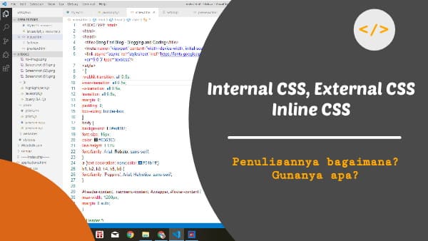 Perbedaan External CSS, Internal CSS, dan Inline CSS serta Kegunaannya ...