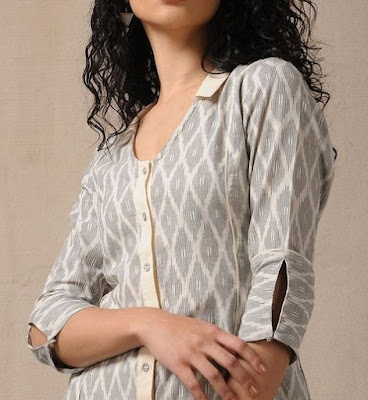 Rayon printed long kurti digital printed frill sleeves – www.soosi.co.in